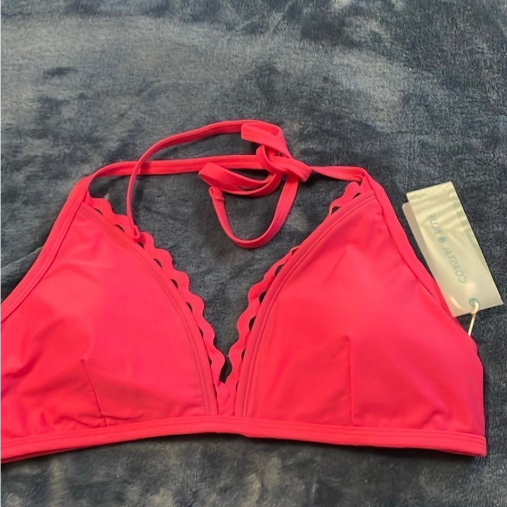 Coastal Blue Pink Bikini Top